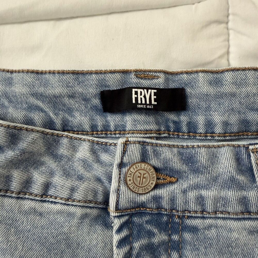 Frye Jeans Womens 30 Blue Denim High Rise Crop Straight Ankle Stretch - Picture 2 of 10